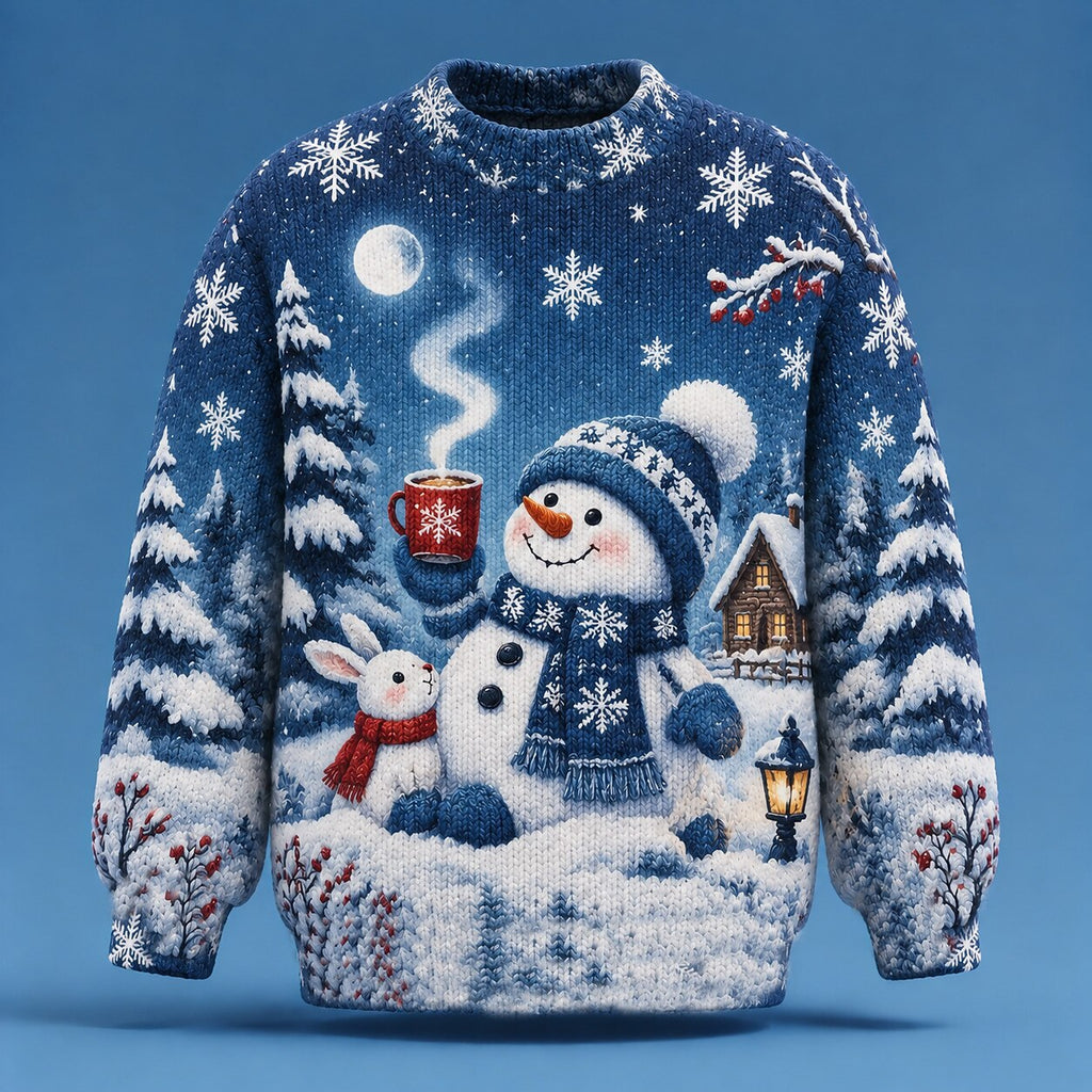 Men's Christmas Snowman Cartoon Sweater