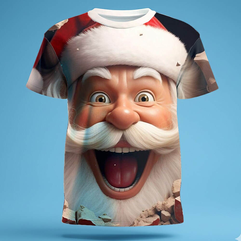 Funny Cartoon Santa Christmas Tee