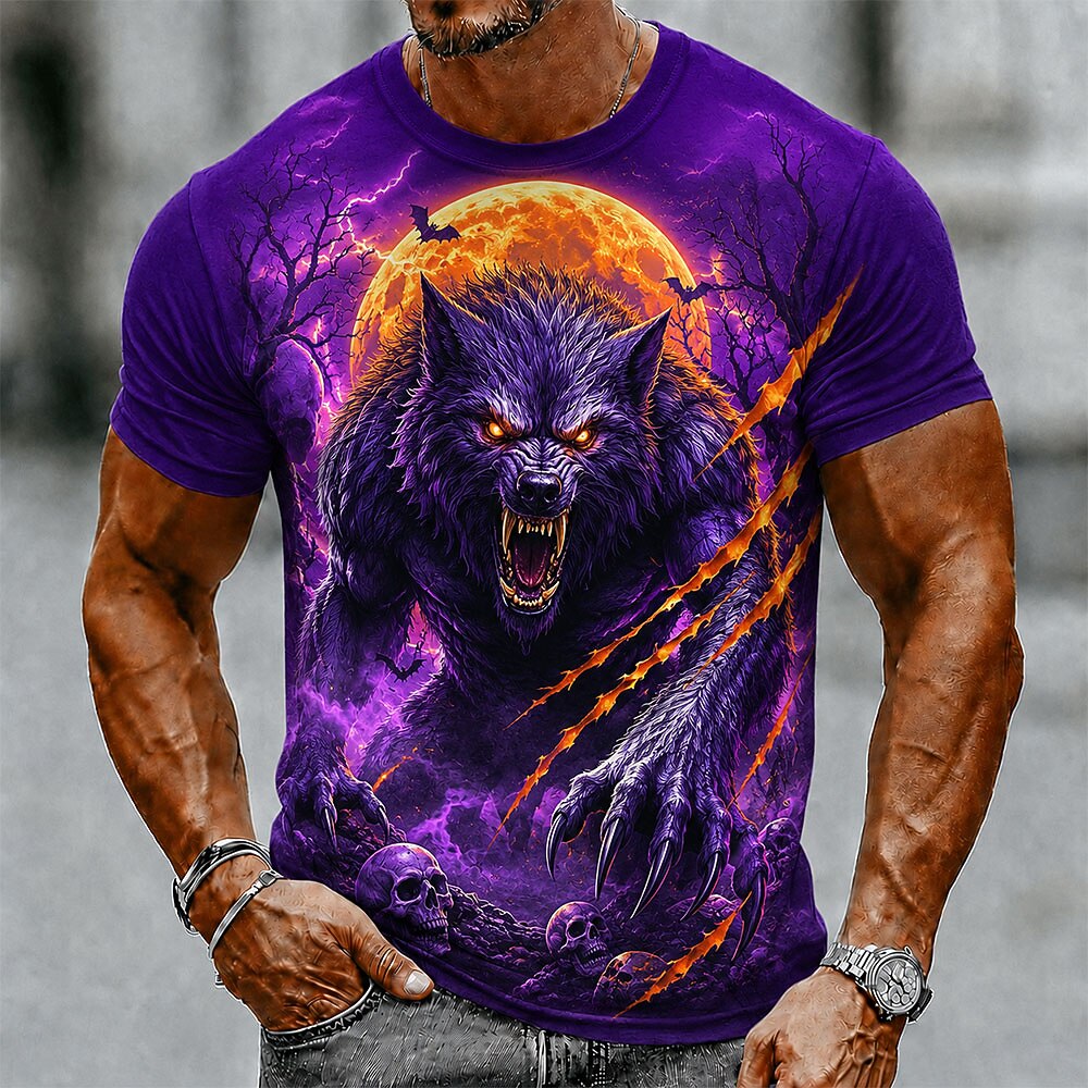 Men's Werewolf Night Graphic Street Tee