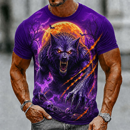 Men's Werewolf Night Graphic Street Tee