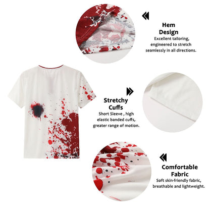 Men's Halloween Haunted Print Henley