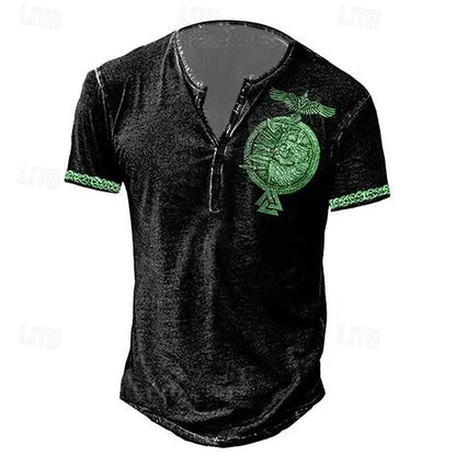 Men's Skull Eagle Halloween Henley