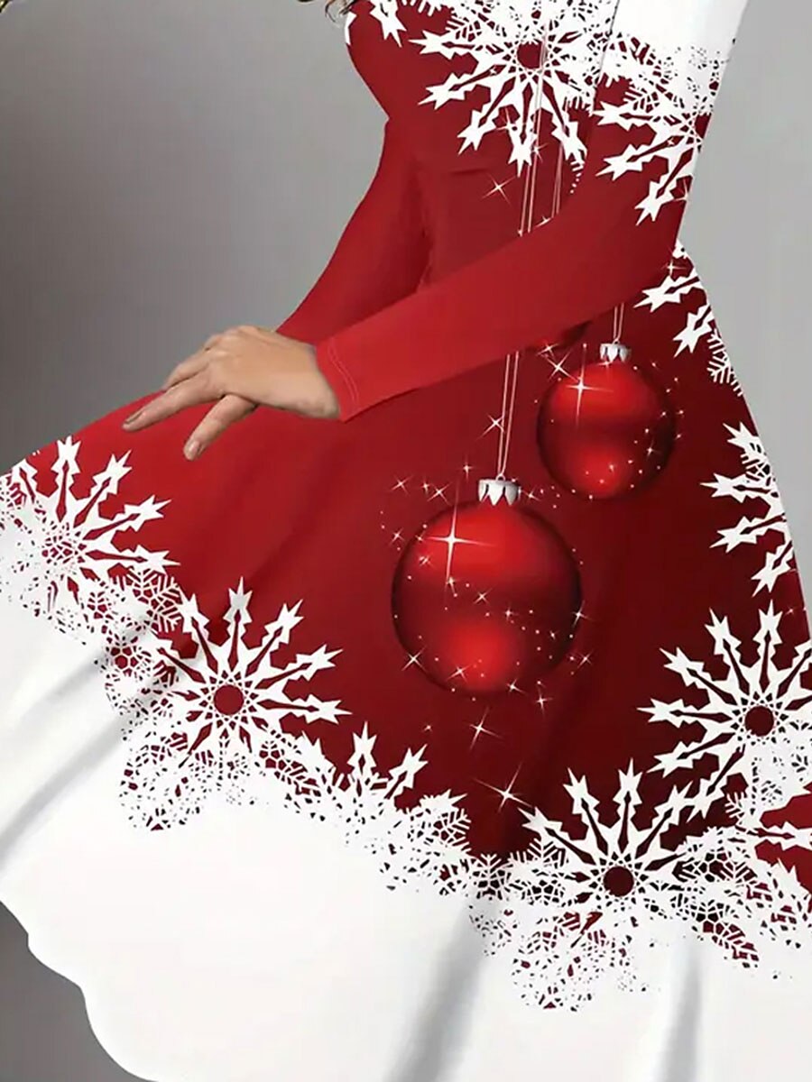 Women's Christmas Graphic Elegant Dress