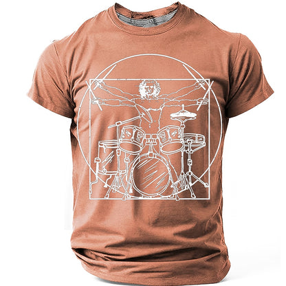 Men's Vitruvian Drummer Parody Graphic Tee