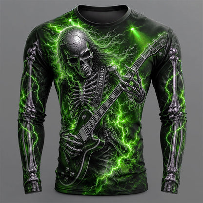 Men's Skull Skeleton Guitar 3D T-Shirt