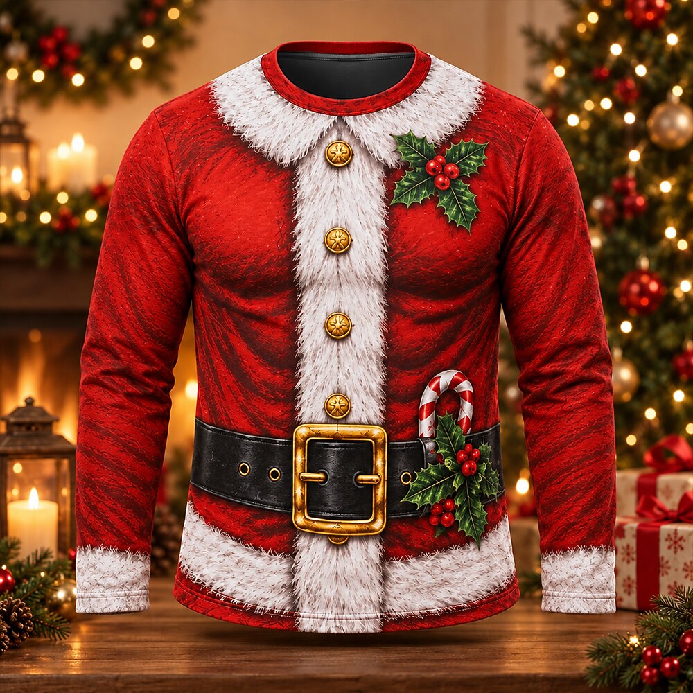 Men's Santa Claus Christmas Costume Long Sleeve