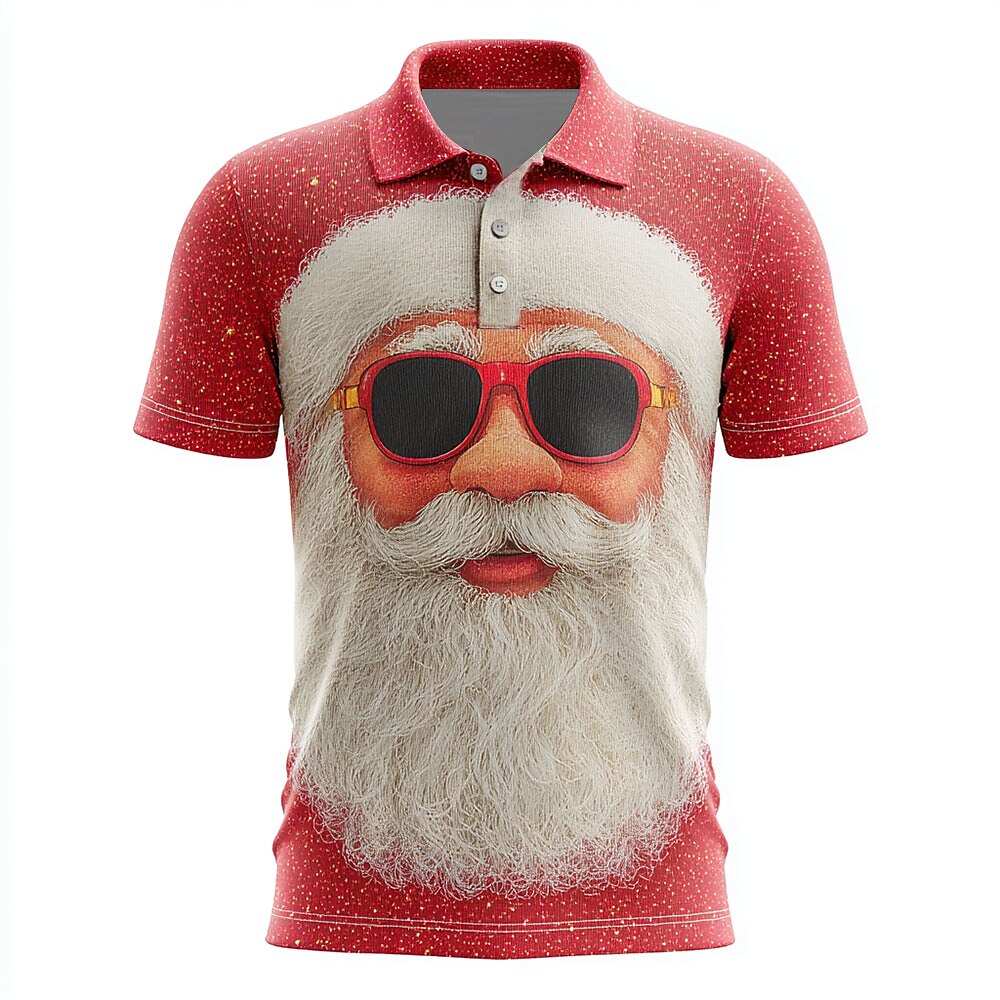 Santa Claus Christmas Short Sleeve Polo