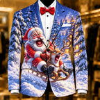 Men's Santa Claus Festive 3D Blazer