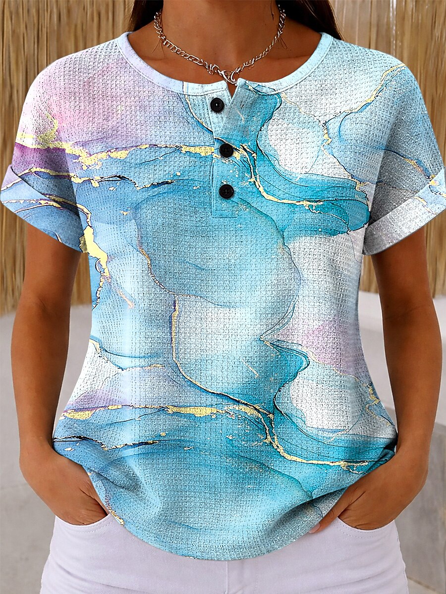 Women's Colorblock Geometric Art Graphic Tee