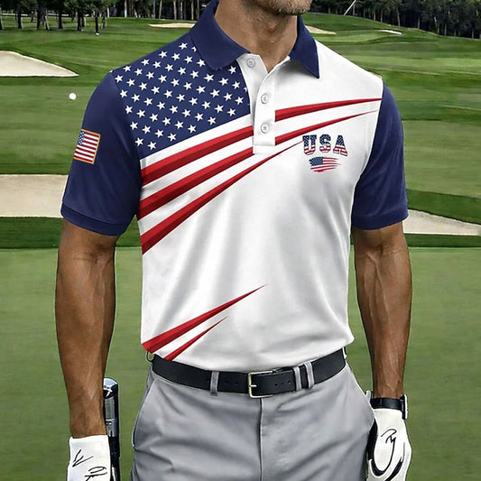 Men's Vintage Freedom Flag Polo
