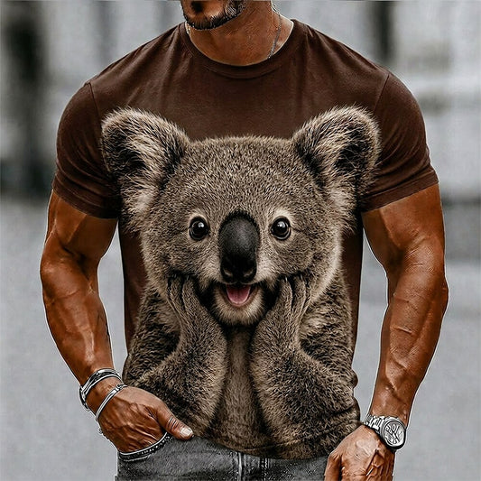 Men's Funny Animal Graphic Printed Tee