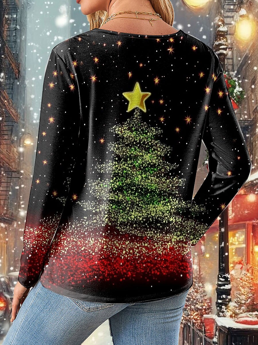 Women's Christmas Tree Snowflake Longsleeve Tee