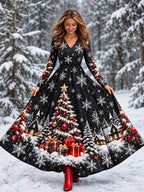 Women's Colorful Ombre Christmas Maxi Dress
