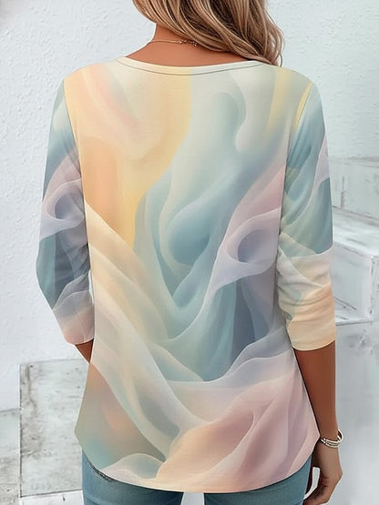 Women's Floral Gradient Art Graphic Tee