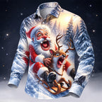 Men's Santa Claus Holiday Button Up Shirt