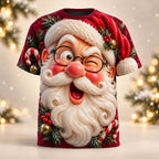 Men's Santa Printed Short Sleeve Graphic Tee