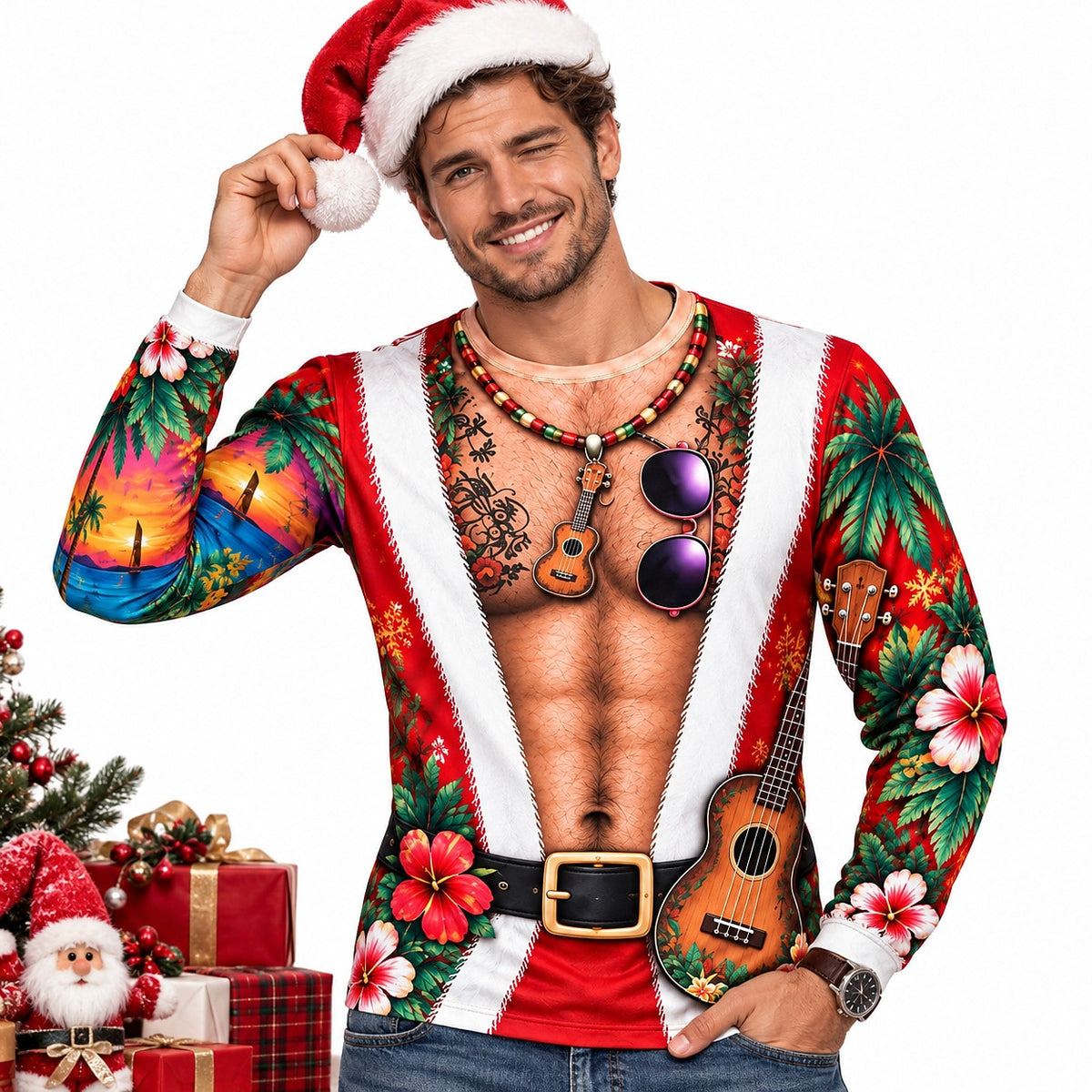 Christmas Sexy Santa Graphic Crewneck Sweatshirt