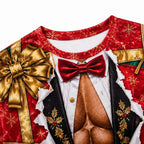 Christmas Beefcake Santa Funny Graphic T-Shirt