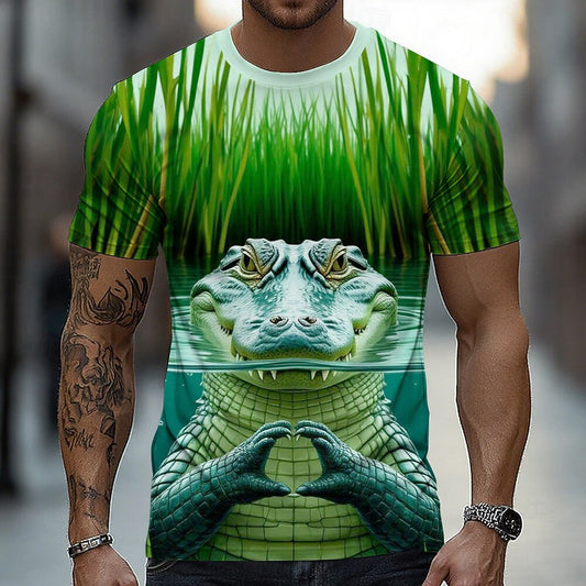 Men's Bold Crocodile Adventure Graphic Tee