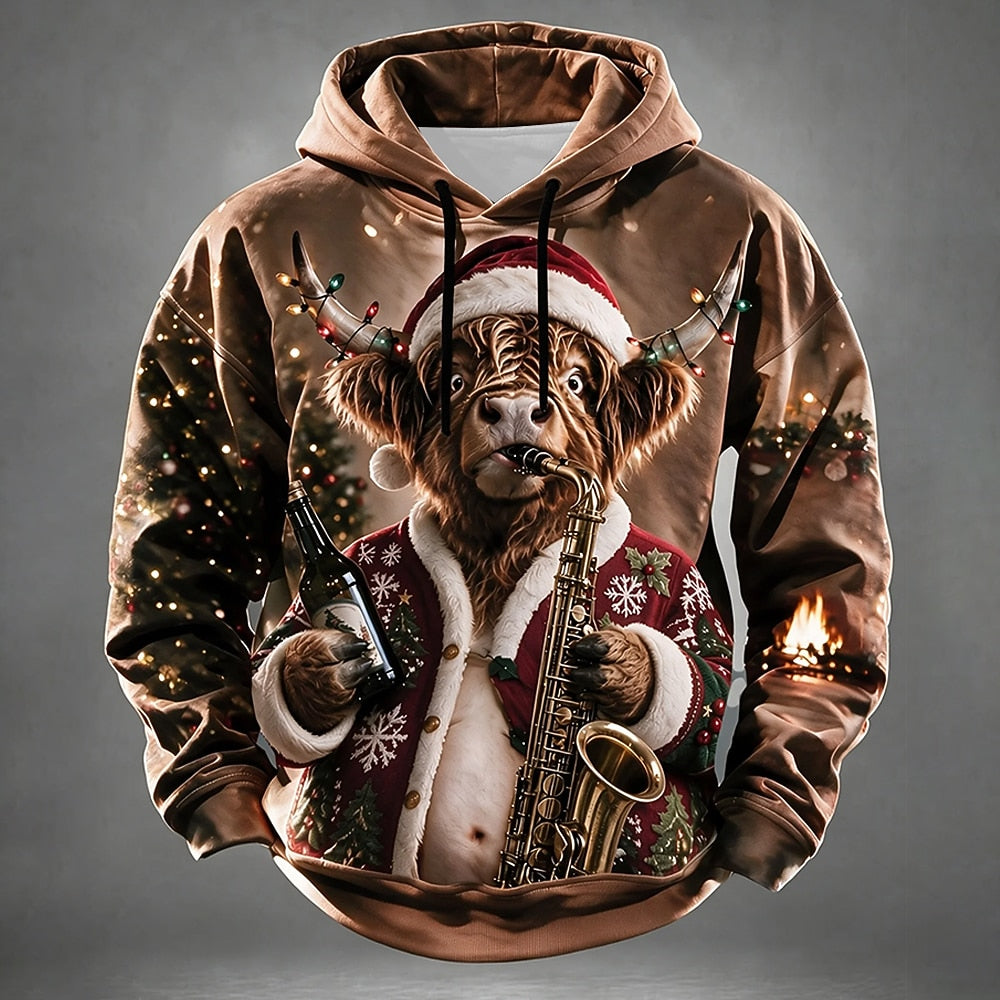 Men's Christmas Graphic Casual Hoodie