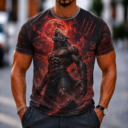 Men's Werewolf Animal Graphic Street Tee