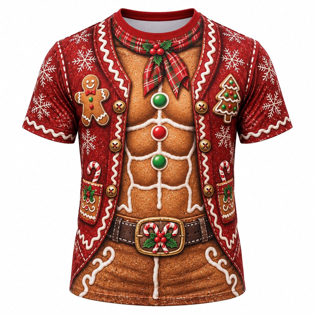 Christmas Gingerbread Man Funny Graphic T-Shirt