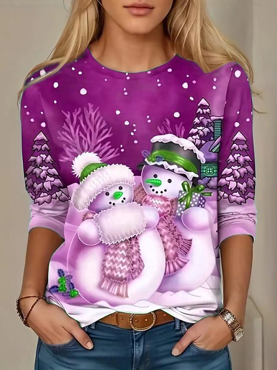 Women's Classic Snowman Christmas T-Shirt
