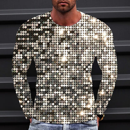 Men's Metallic Gradient Style Graphic Tee