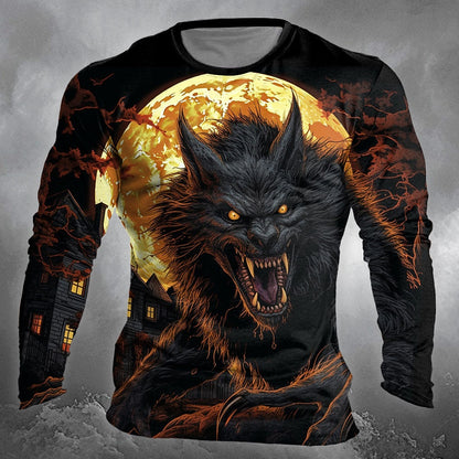 Men's Werewolf Vintage Graphic Longsleeve Tee