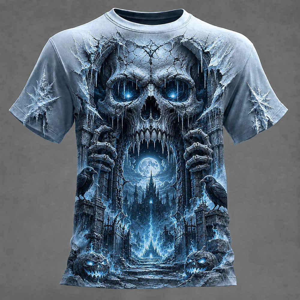 Men's Skull Optical Illusion Graphic Tee