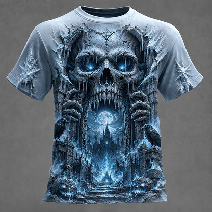 Men's Skull Optical Illusion Graphic Tee