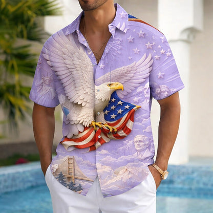 Men's Patriotic Eagle Short Sleeve Shirt