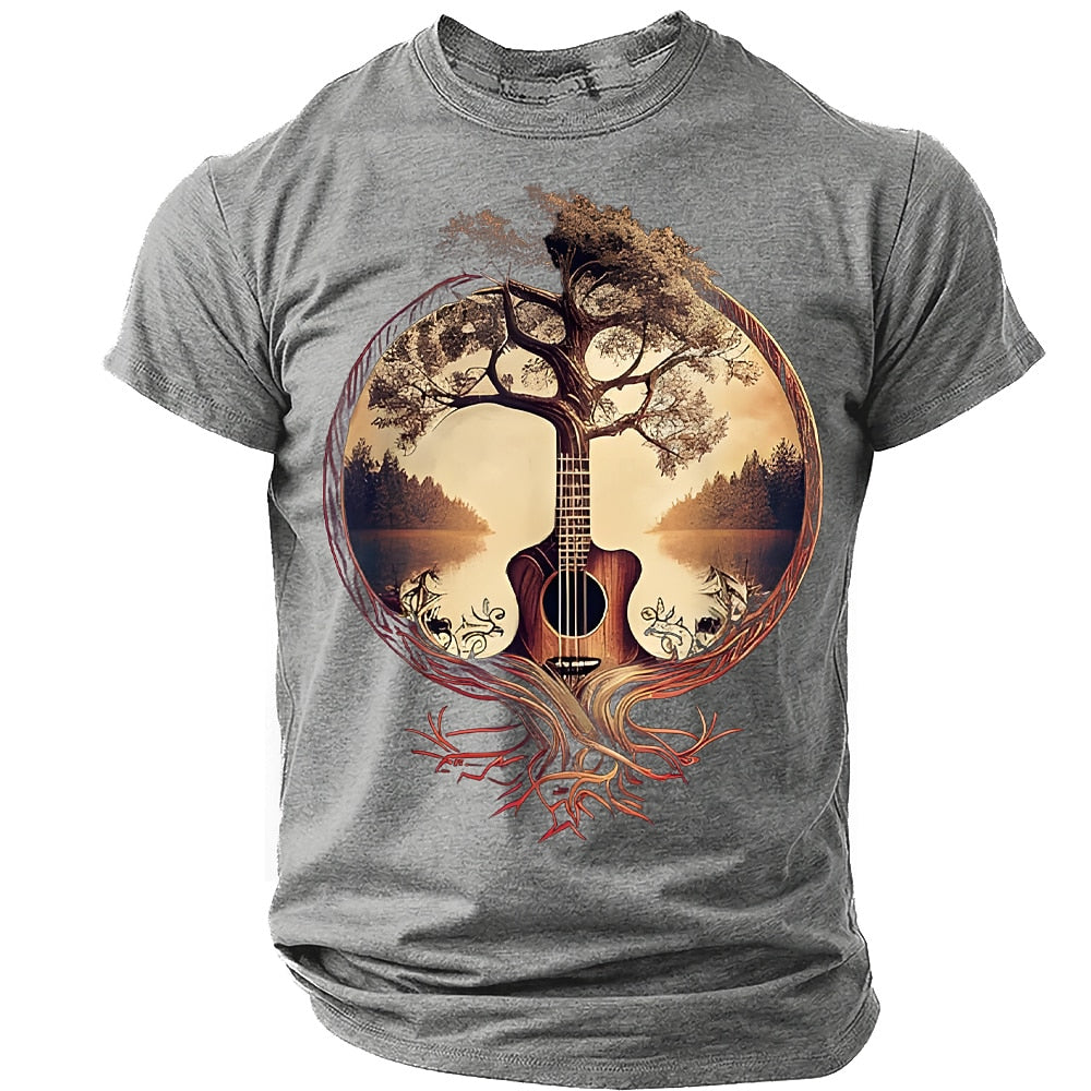 Men's Guitar Tree Nature Graphic Tee