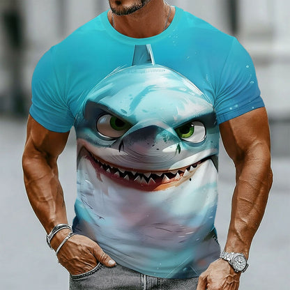 Men's Grinning Shark Ocean Graphic Tee