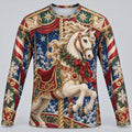 Men's Christmas Horse Long Sleeve Graphic Tee