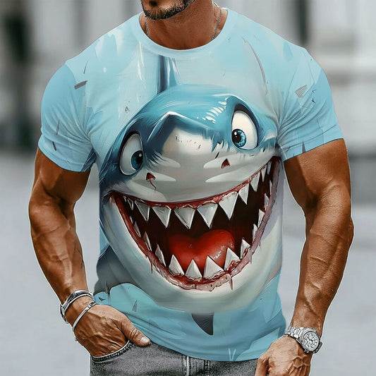 Men's Grinning Shark Ocean Graphic Tee