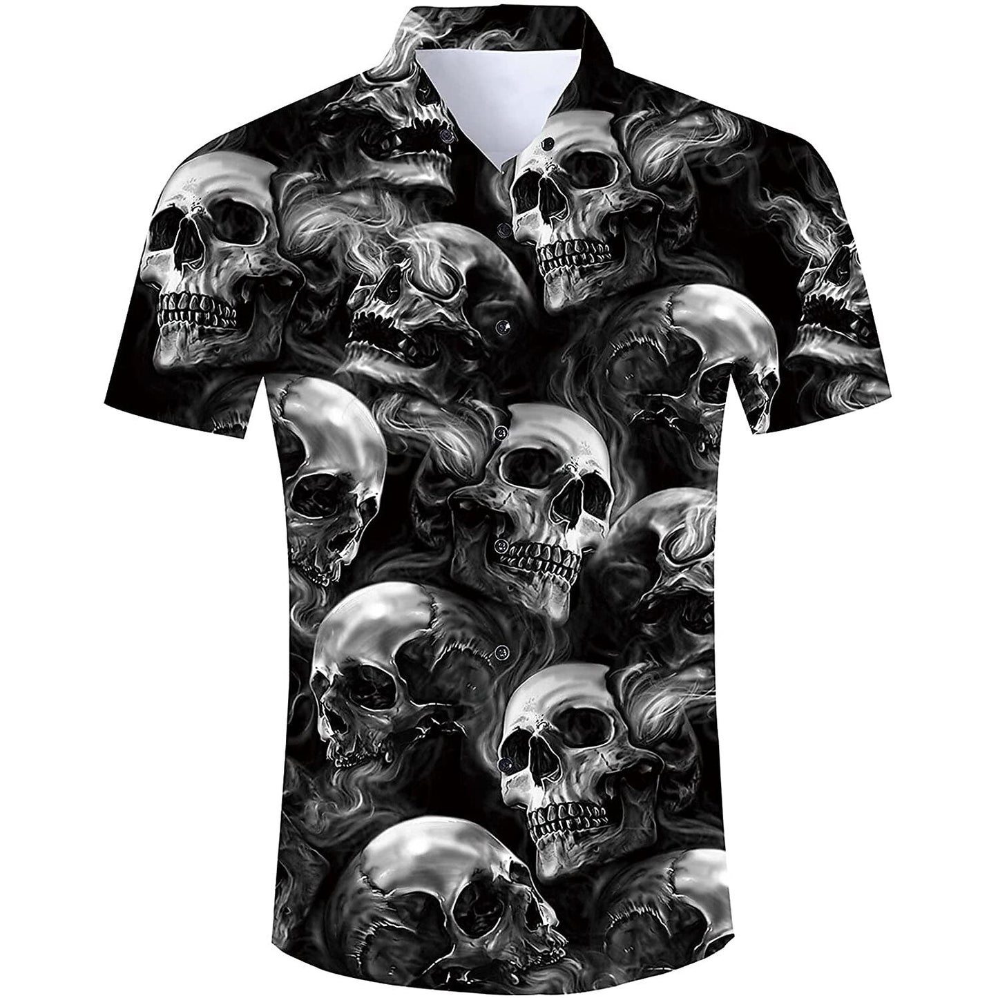 Men's Skull Punk Gothic Button Shirt