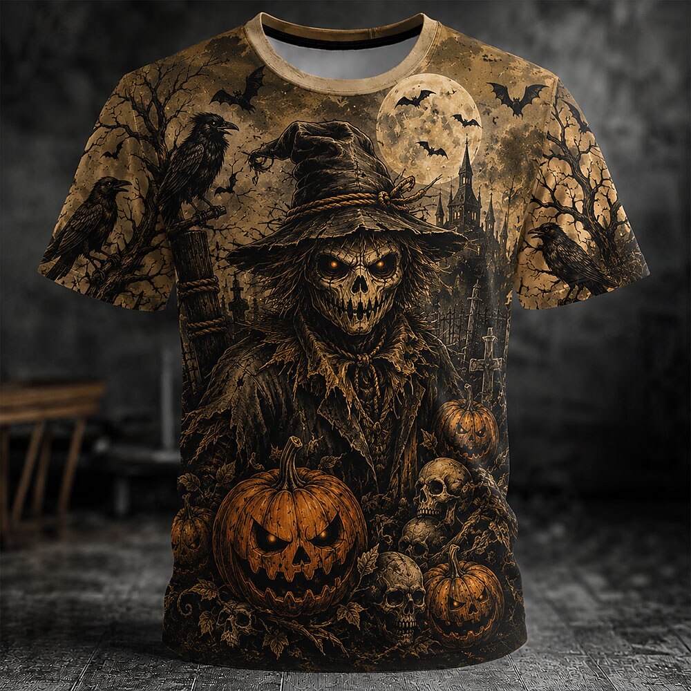 Men's Skull Vision Horror Graphic Tee