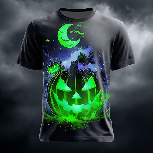 Men's Pumpkin Illusion Horror Graphic Tee