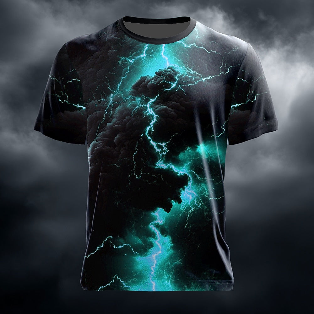 Men's Electric Illusion Lightning Graphic Tee