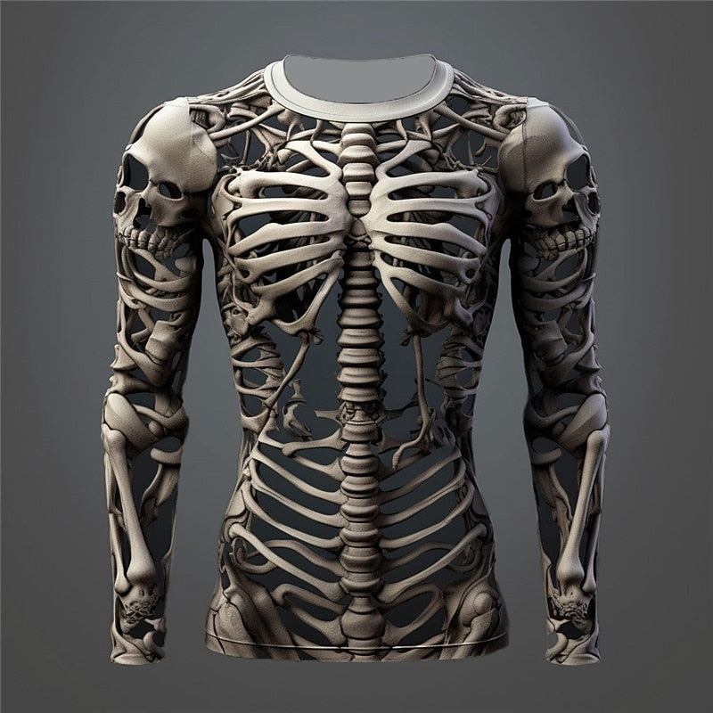Men's Halloween Midnight Skeleton Graphic Tee