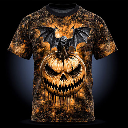 Men's Halloween Pumpkin Skeleton Tee