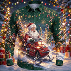 Men's Santa Claus Casual Button Up Shirt