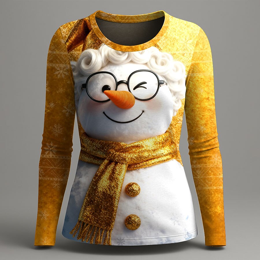 Women's Snowman Christmas Vintage Graphic Tee