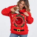 Christmas Wreath Pet Carrier Bonding Hoodie