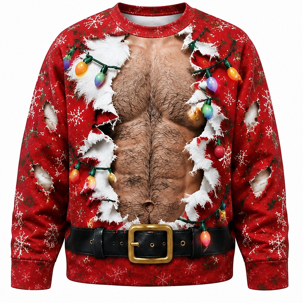 Christmas Hunk Santa Spooky Crewneck Sweatshirt