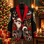 Men's Black Santa Claus Party Blazer