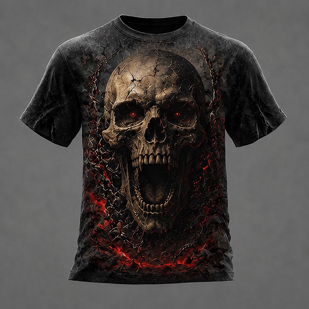 Men's Optical Grim Reaper Skull Tee
