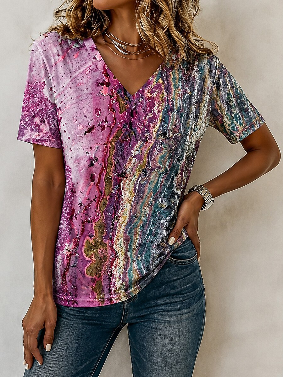 Women's Abstract Ombre Art Graphic Tee