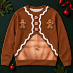 Christmas Gingerbread Fake Belly Crewneck Sweatshirt